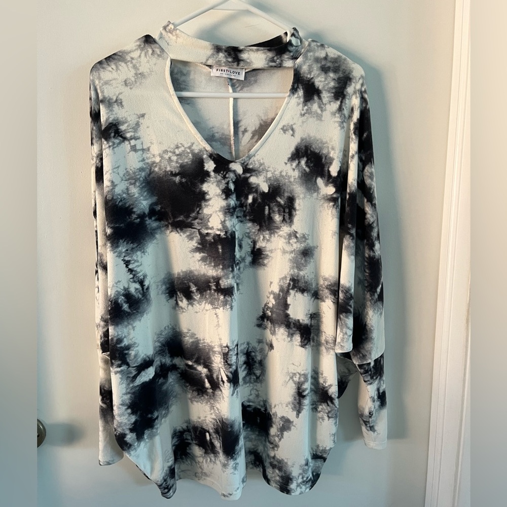 First Love by Lovelyn Size Small black and white tie dye look